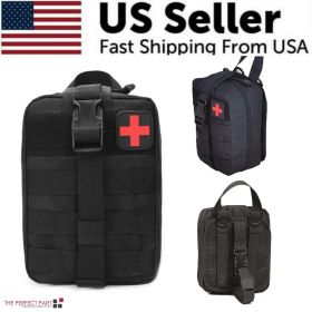 Tactical First Aid Kit Medical Molle Rip Away EMT IFAK Survival Emergency Bag (Pouch Color: Black)
